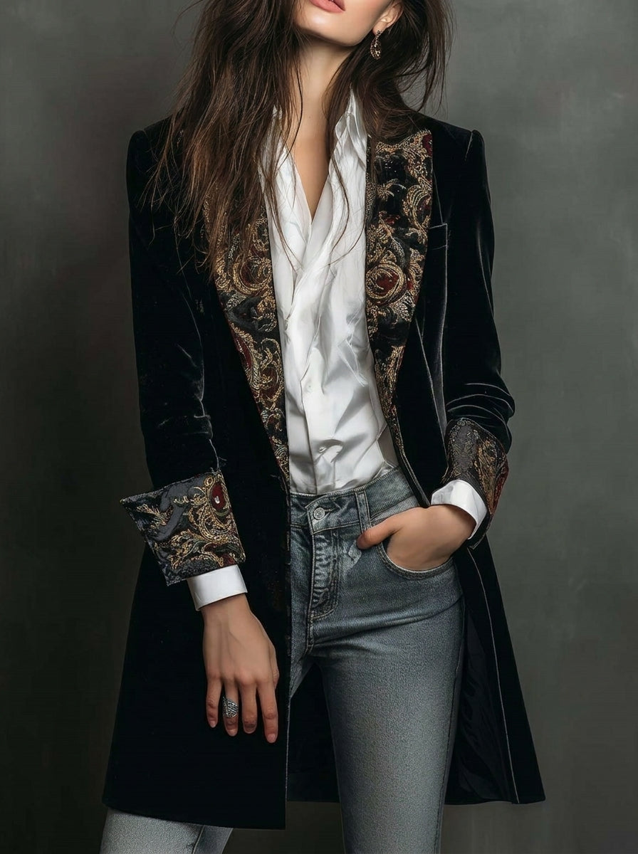 Marta | Blazer Entallado con Estampado Barroco