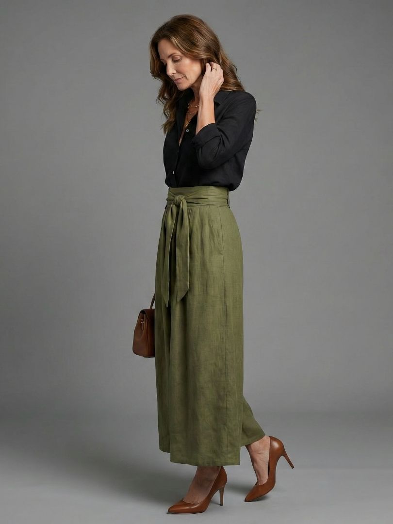 Vera | Conjunto blusa negra y falda midi