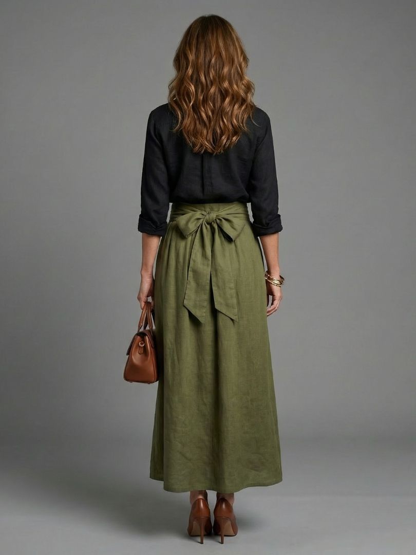 Vera | Conjunto blusa negra y falda midi