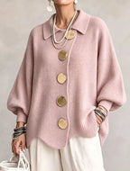 Pilar - Cárdigan oversize rosa empolvado