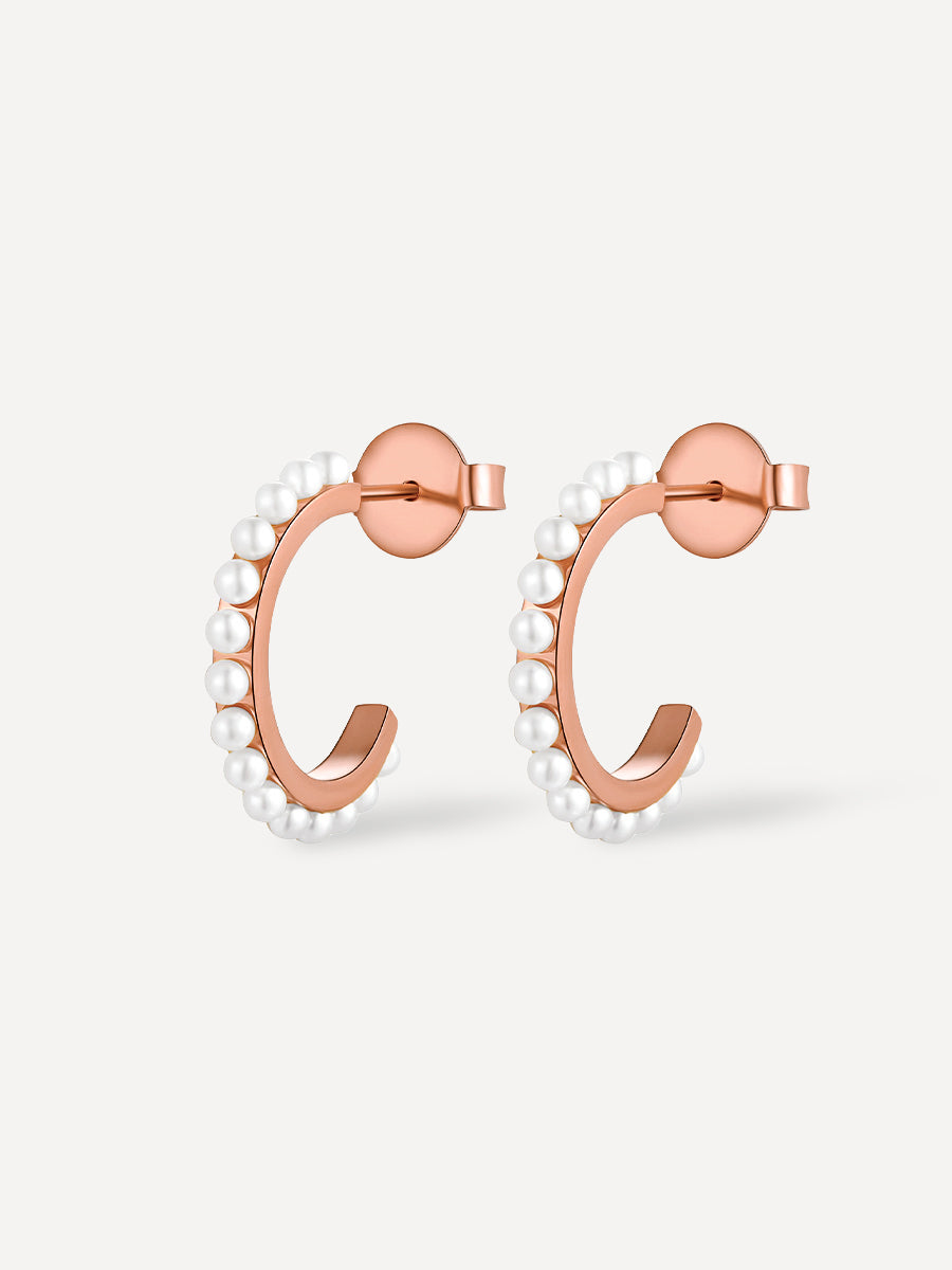 Pendientes Perla Minimal de Alma Sotelo — Oro Rosa