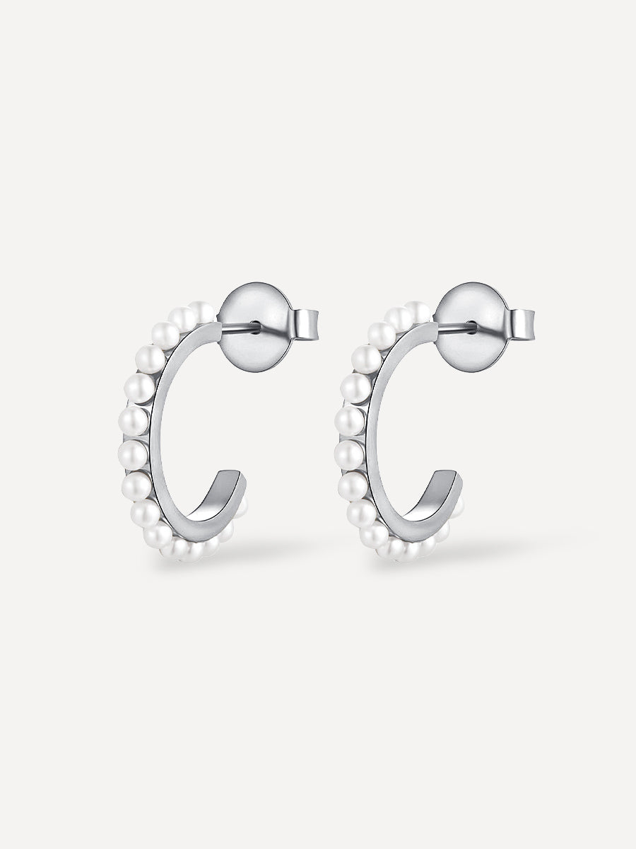 Pendientes Perla Minimal de Alma Sotelo — Plata