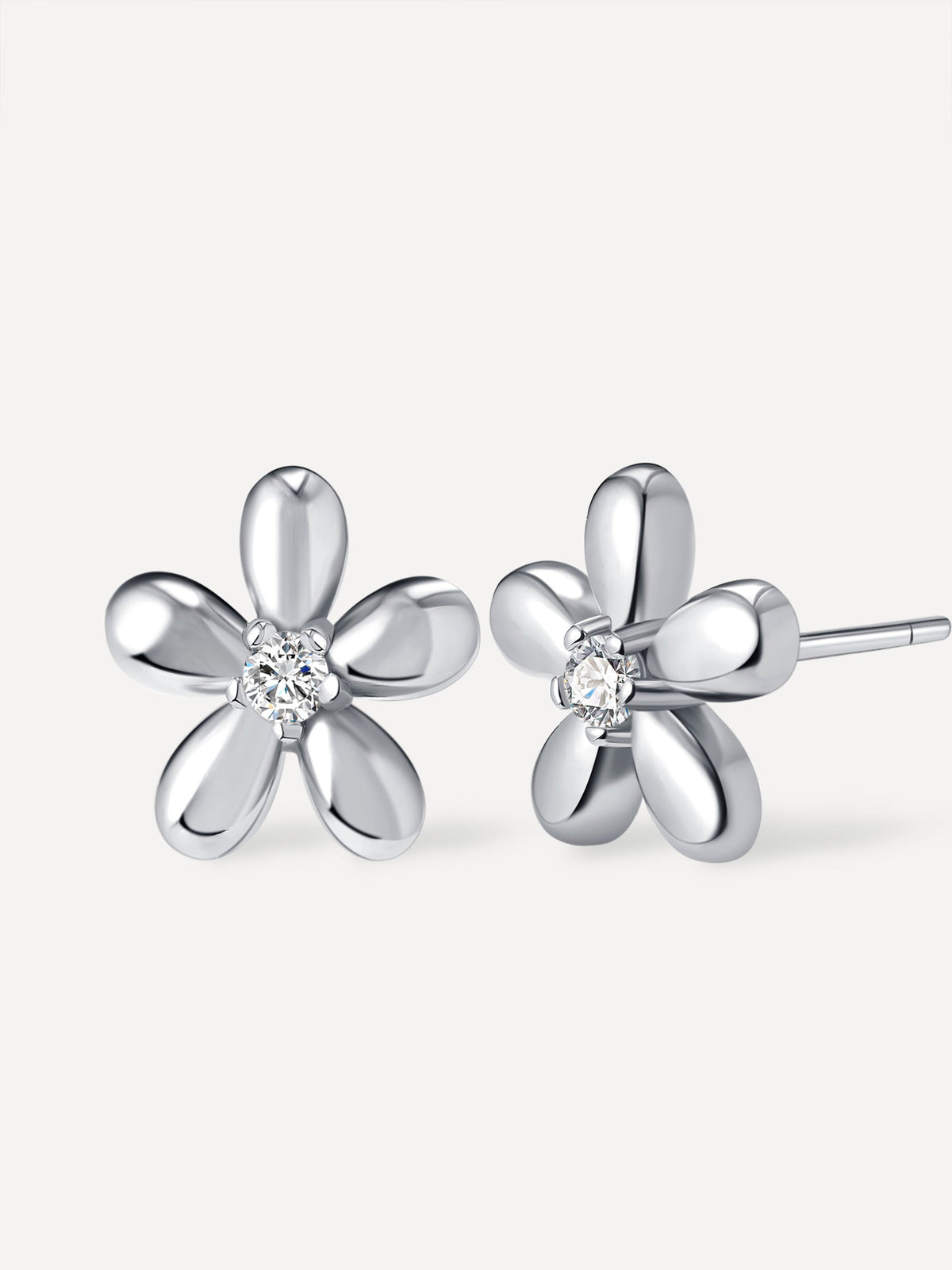 Pendientes Flor Dorada de Alma Sotelo — Plata