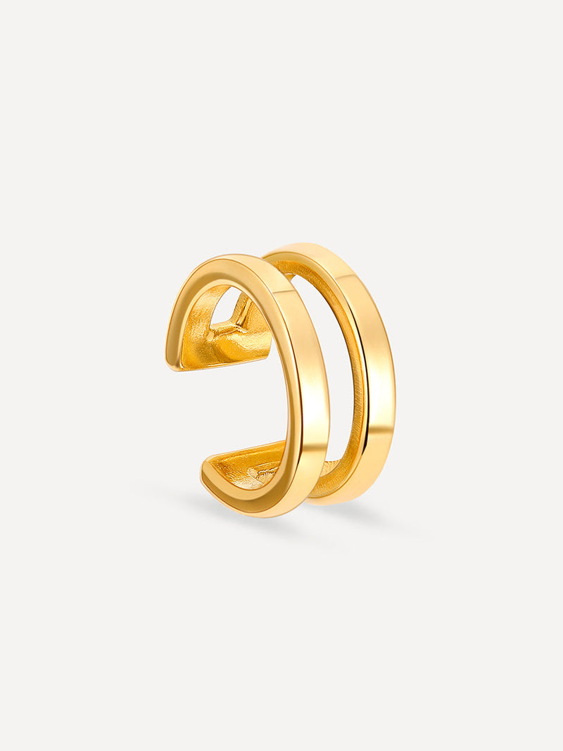 Pendientes Doble Aro Lunar de Alma Sotelo — Dorado