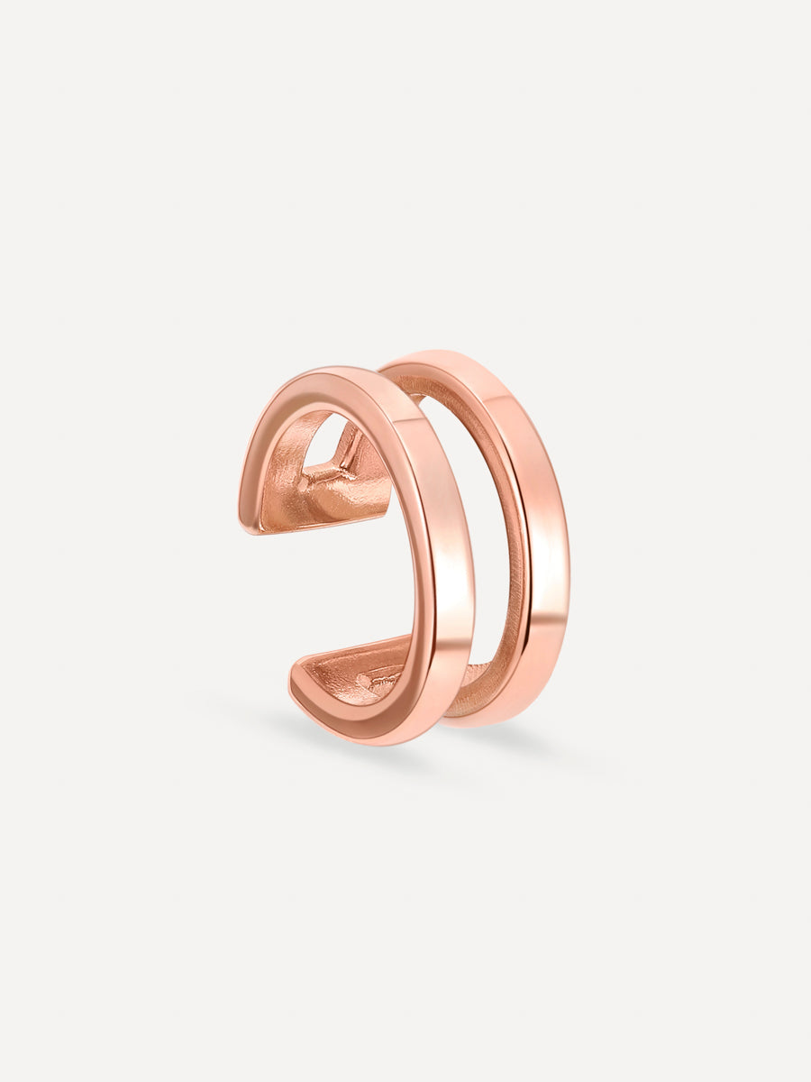 Pendientes Doble Aro Lunar de Alma Sotelo — Oro Rosa