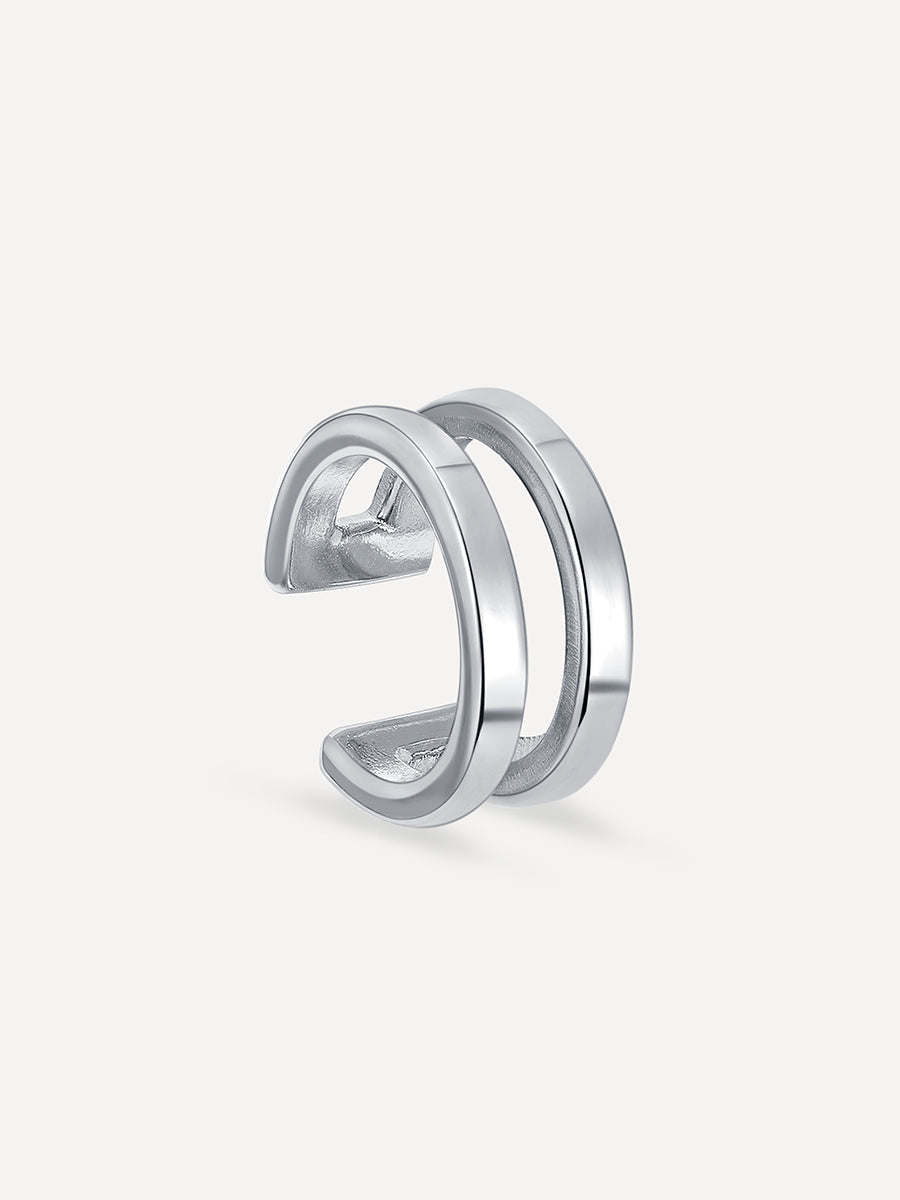 Pendientes Doble Aro Lunar de Alma Sotelo — Plata