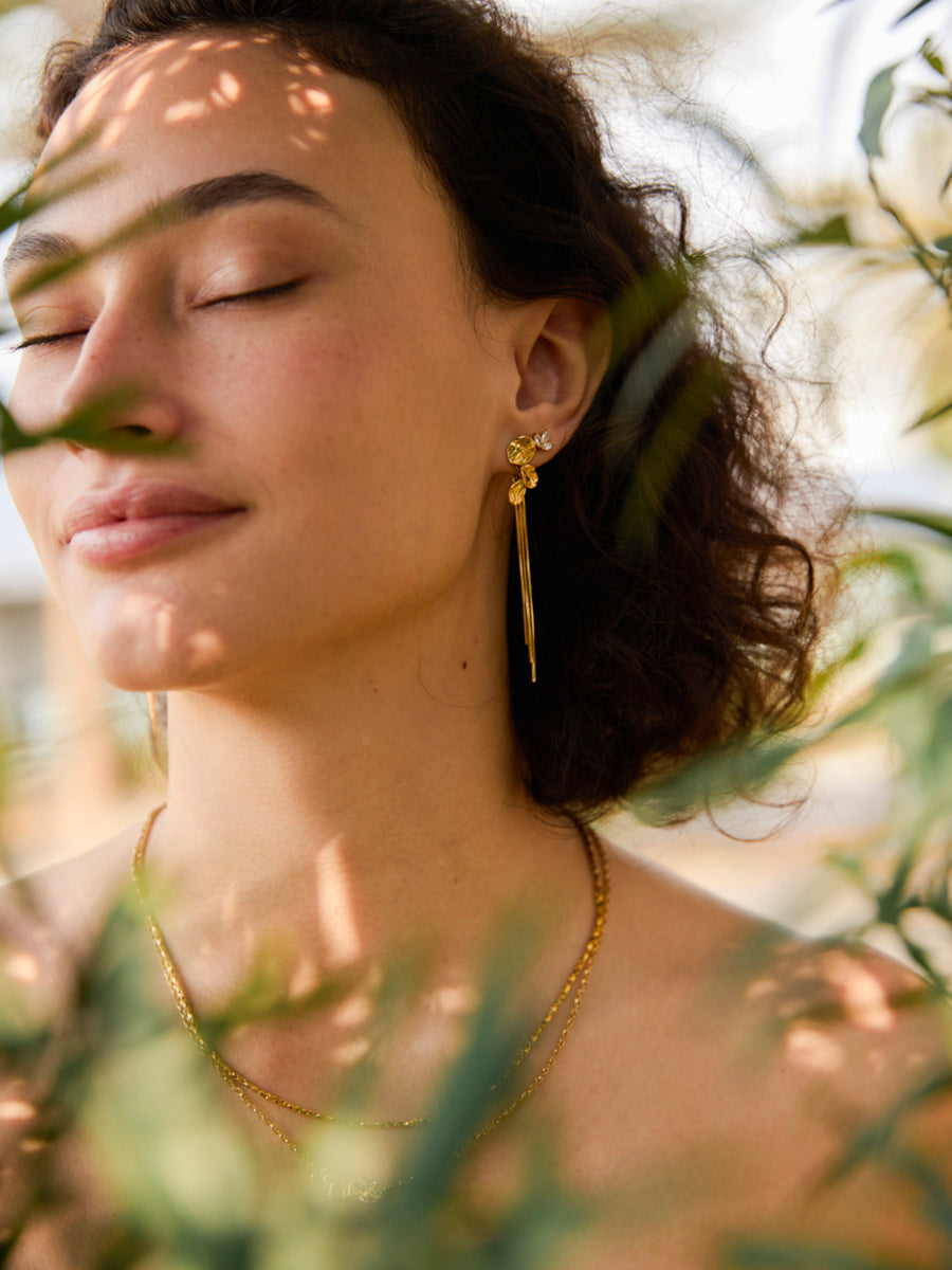 Pendientes Hoja Brillante de Alma Sotelo — foto 3