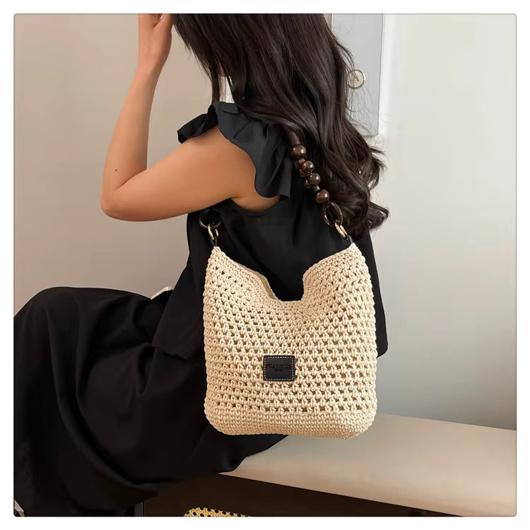 Petra | El Bolso de Hombro de Perlas de Madera