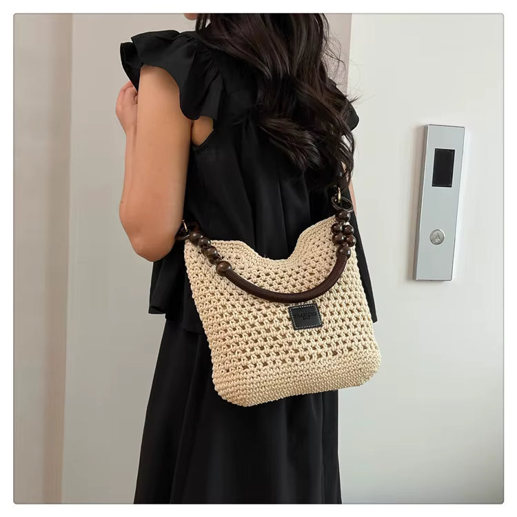 Petra | El Bolso de Hombro de Perlas de Madera