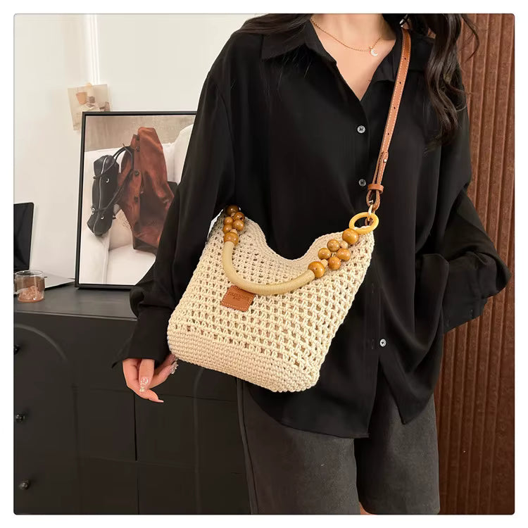 Petra | El Bolso de Hombro de Perlas de Madera