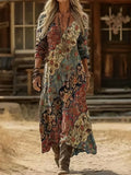 Lydia, vestido largo estampado de manga larga con botas