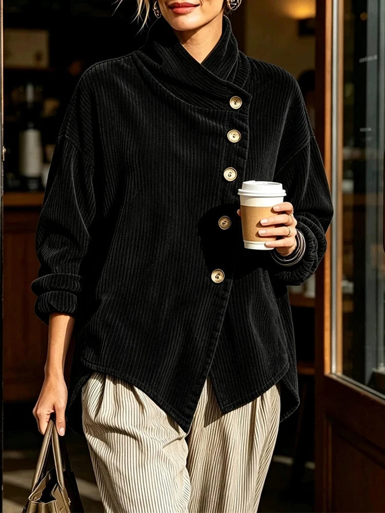 Candela - Chaqueta de punto canalé negro