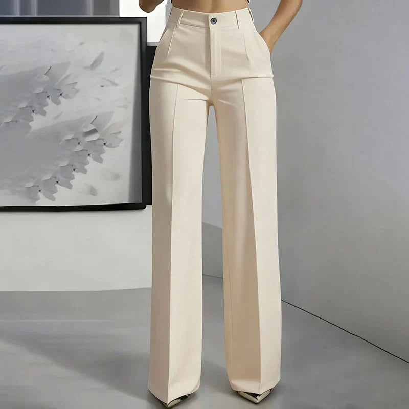 Emma | Pantalones de tiro alto de corte recto y elegante