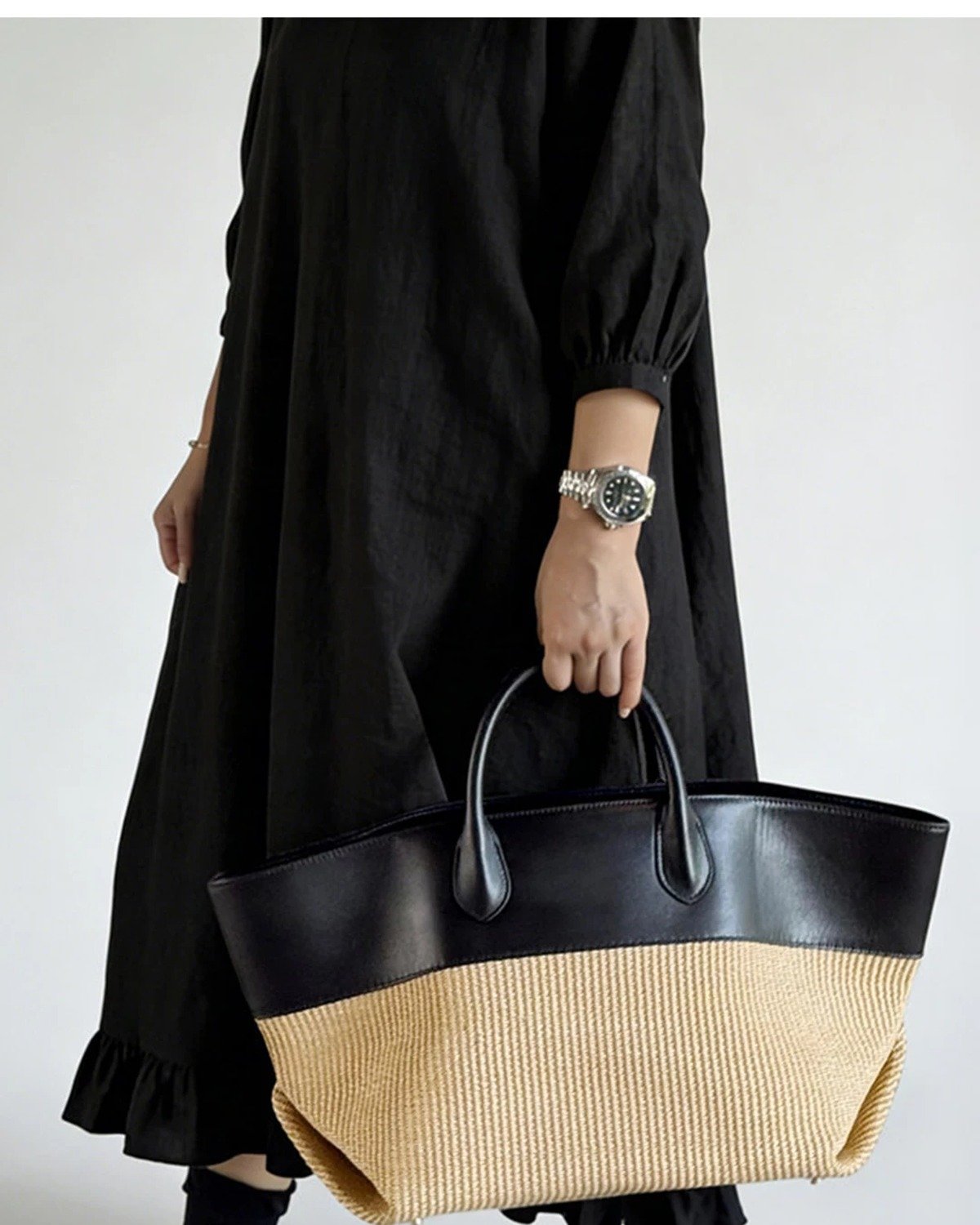 La Bolsa Tote Tejido de Colorblock