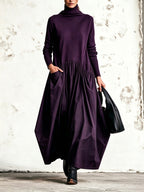 LORENZA abito lungo oversize viola scuro
