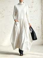 LORENZA abito lungo oversize bianco