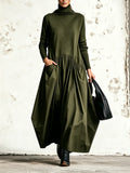 LORENZA abito lungo oversize verde