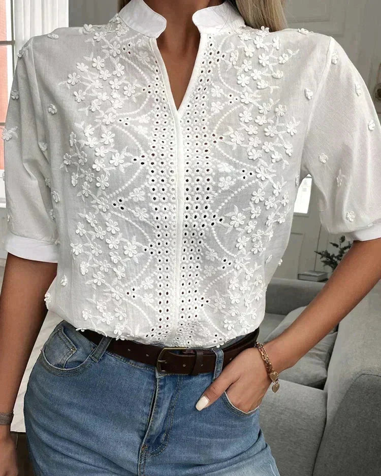 Laurine | Top casual elegante bordado