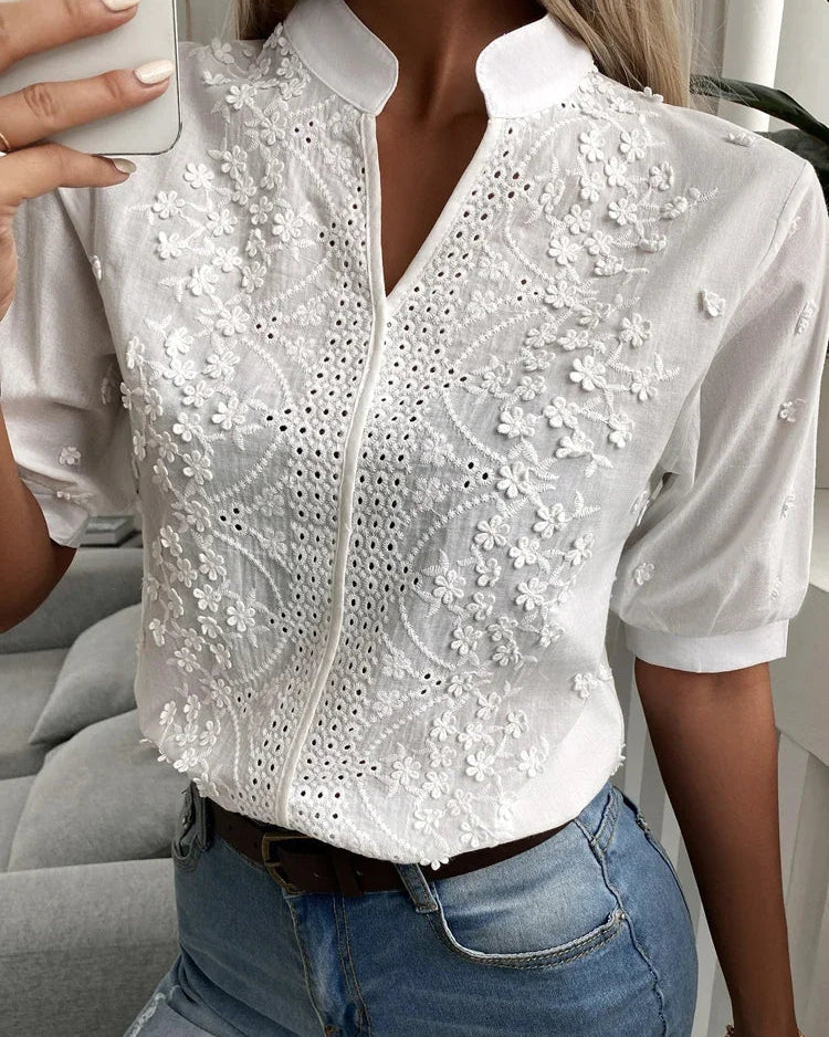 Laurine | Top casual elegante bordado