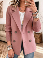Adela, chaqueta americana con mangas de punto, color rosa