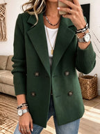 Adela, chaqueta americana con mangas de punto, color verde