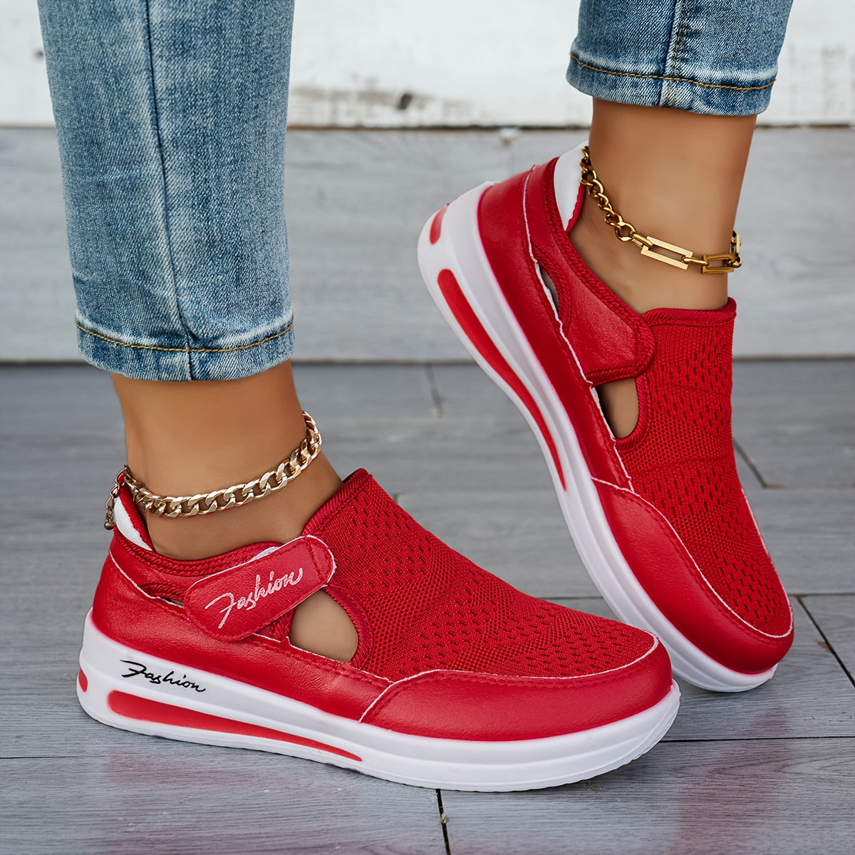 Zapatillas transpirables de fácil puesta con comodidad estable
