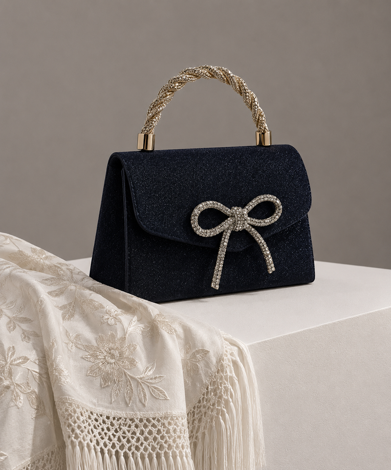 Bolso de Lazo Alma Sotelo en Azul Marino — la pieza