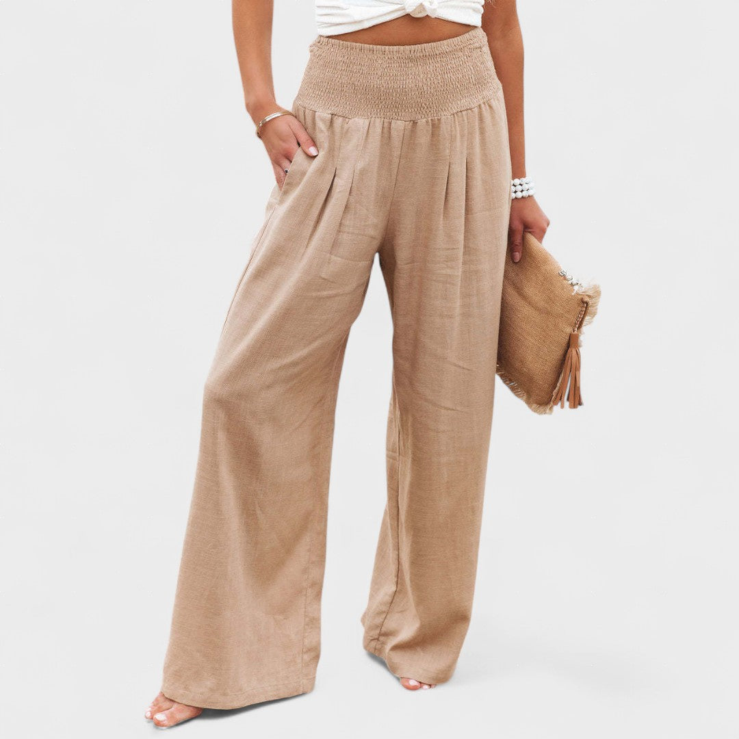 Susana | Pantalones Amplios de Algodón y Lino