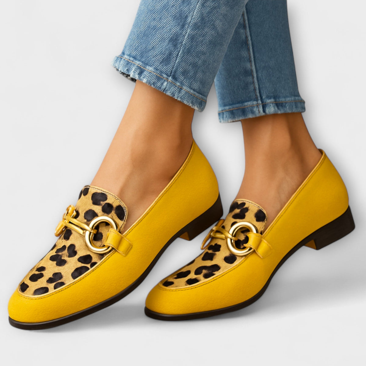 Zapatos Slip-On de Print Animal Sonia con Hebilla Decorativa