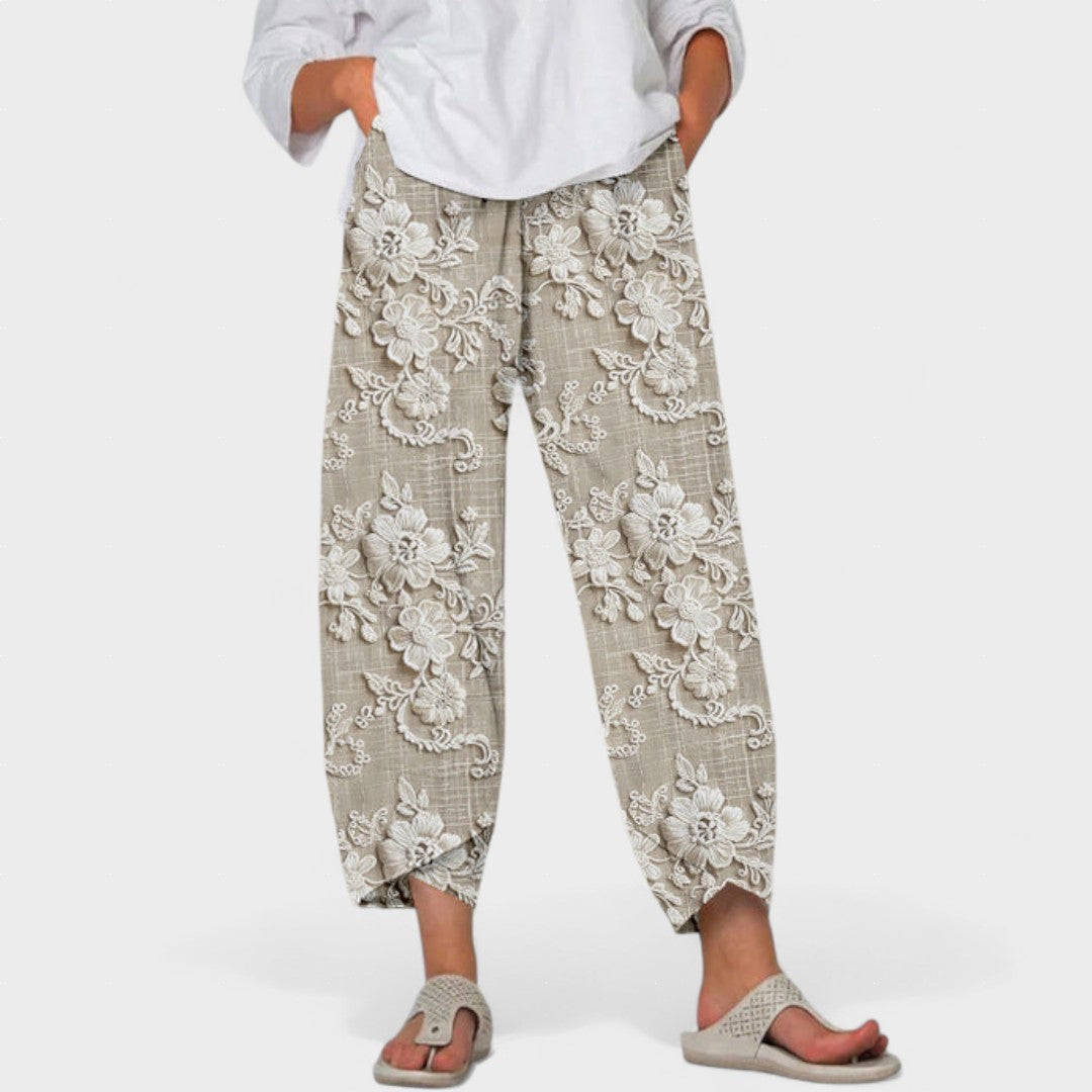 Graciela | Pantalones florales elásticos cómodos