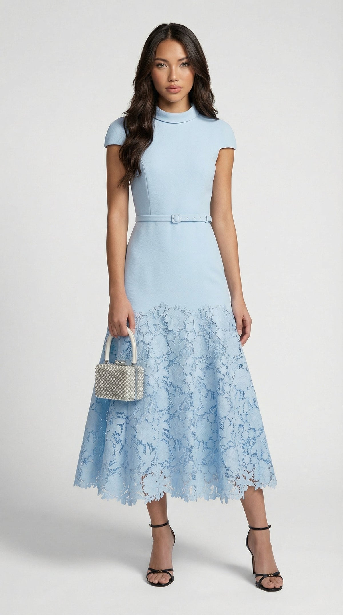 Mirana | Vestido Midi de Encaje Azul
