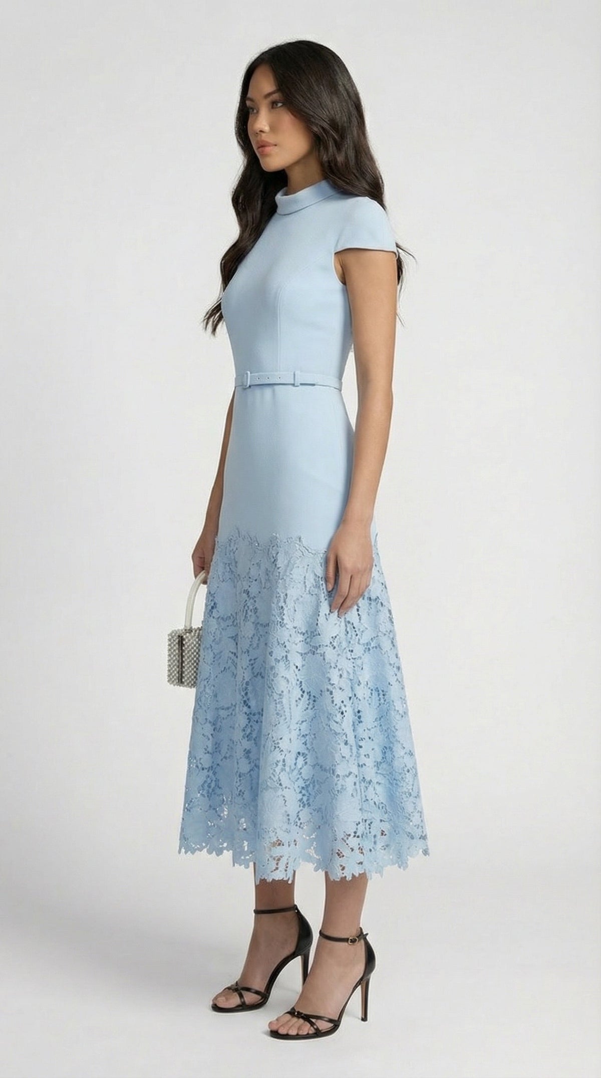 Mirana | Vestido Midi de Encaje Azul