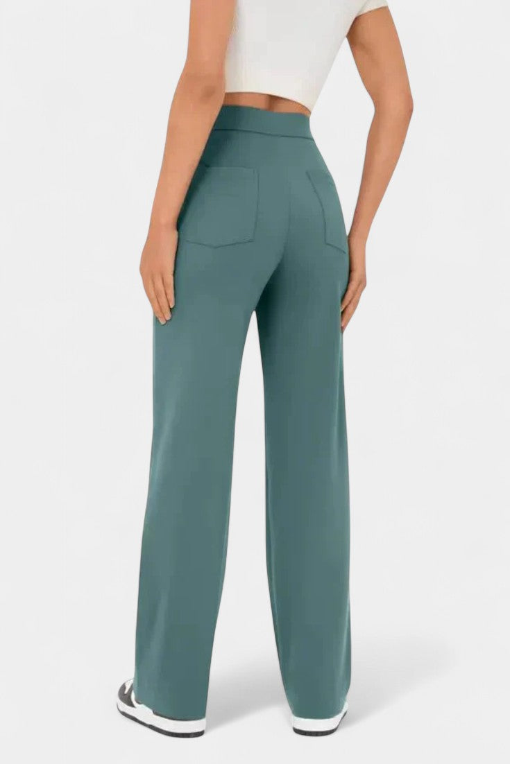 Pantalones Rectos de Cintura Alta Nova con Elasticidad