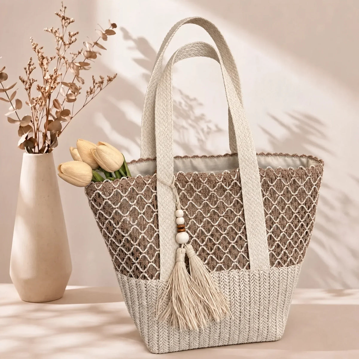 Stacy | Bolso de Hombro Boho con Borlas