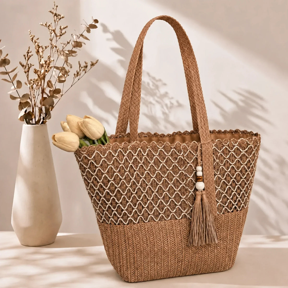 Stacy | Bolso de Hombro Boho con Borlas