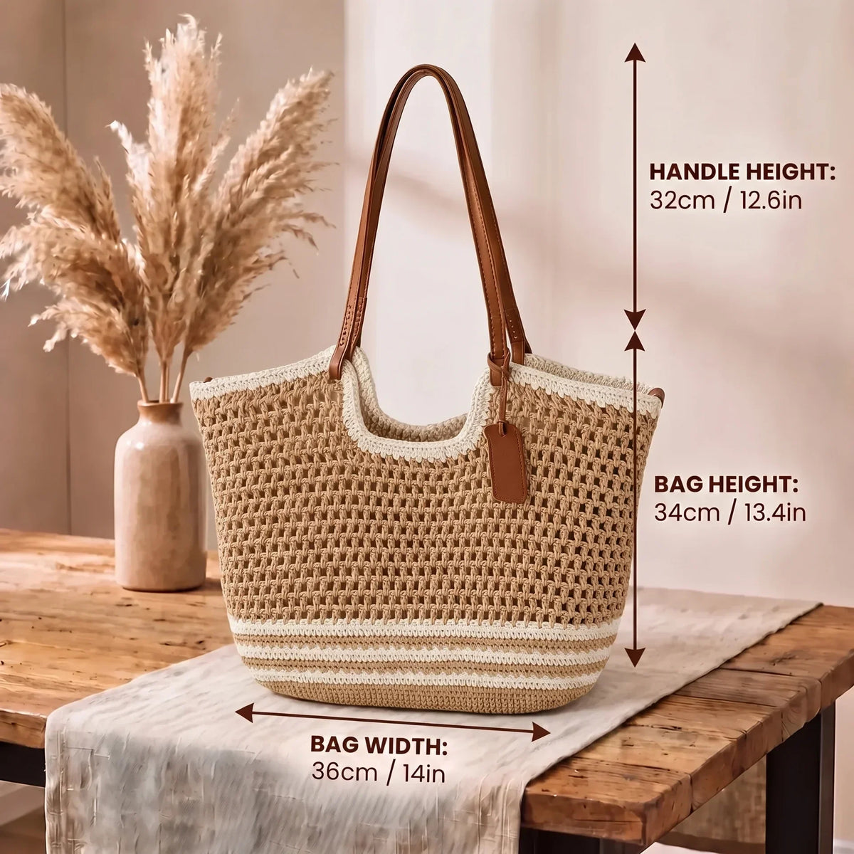Clare Bicolor | Bolsa Tote Tejida a Mano