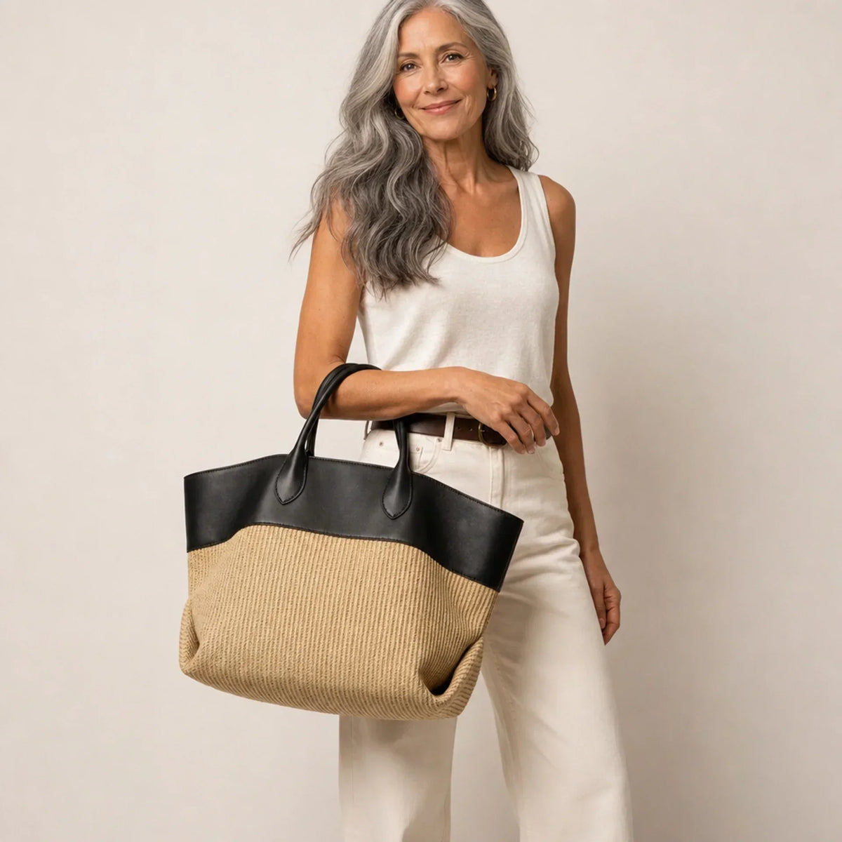 La Bolsa Tote Tejido de Colorblock