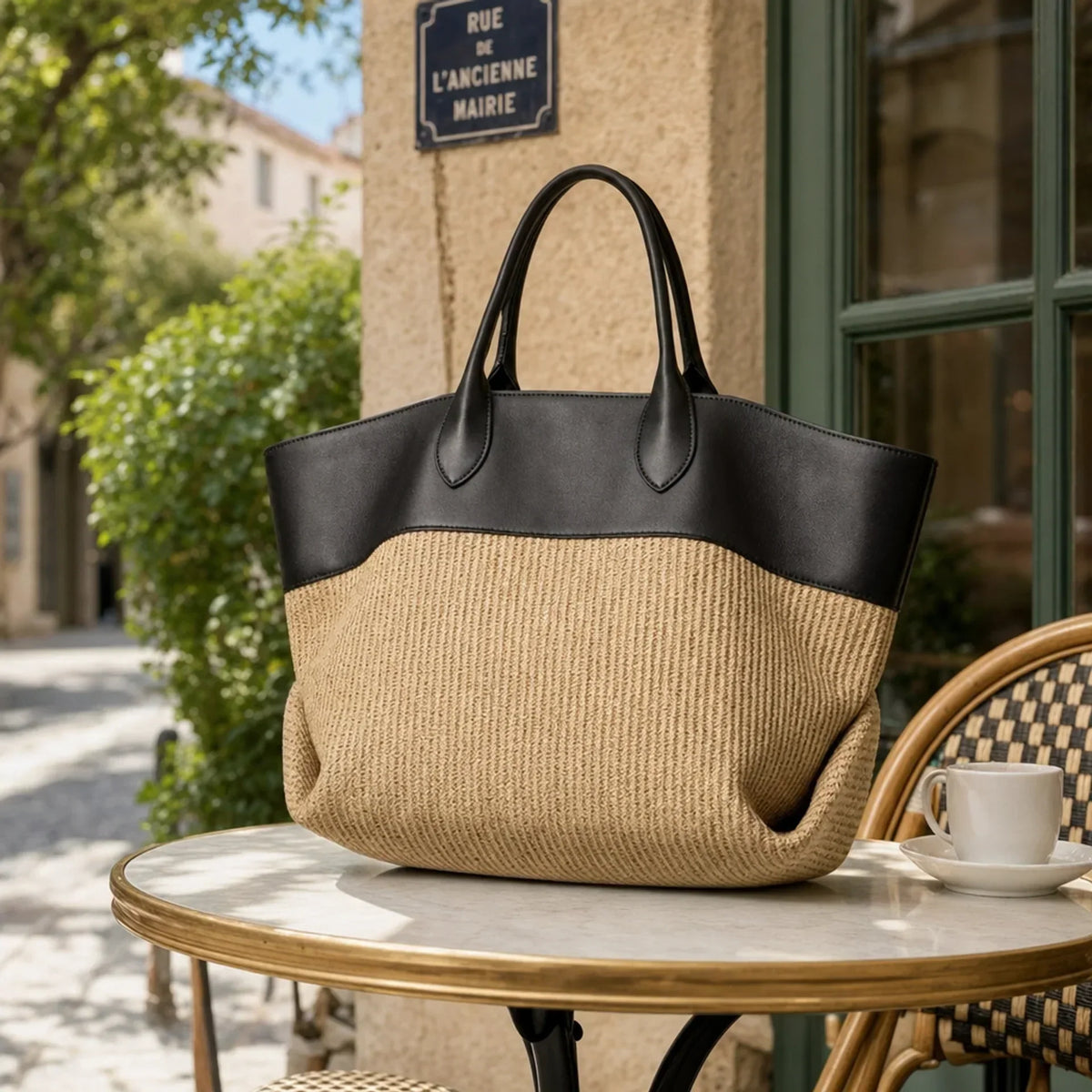 La Bolsa Tote Tejido de Colorblock