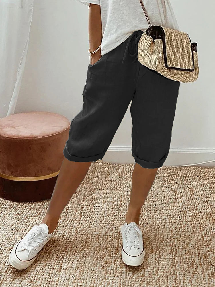 Lucía | Pantalones Cortos de Algodón y Lino