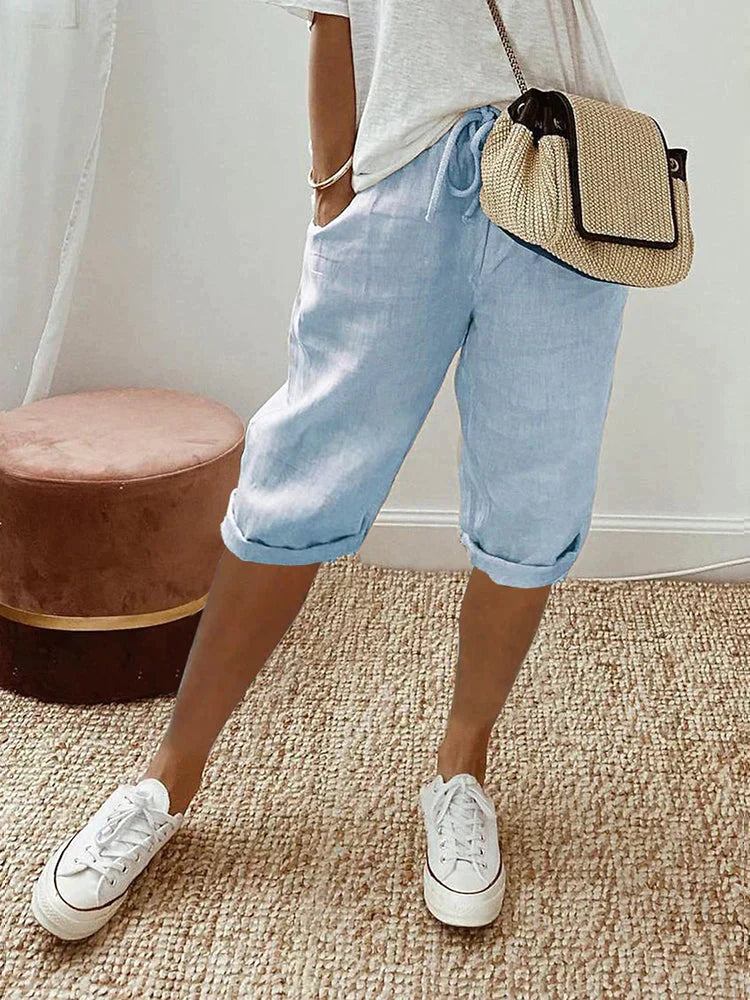 Lucía | Pantalones Cortos de Algodón y Lino