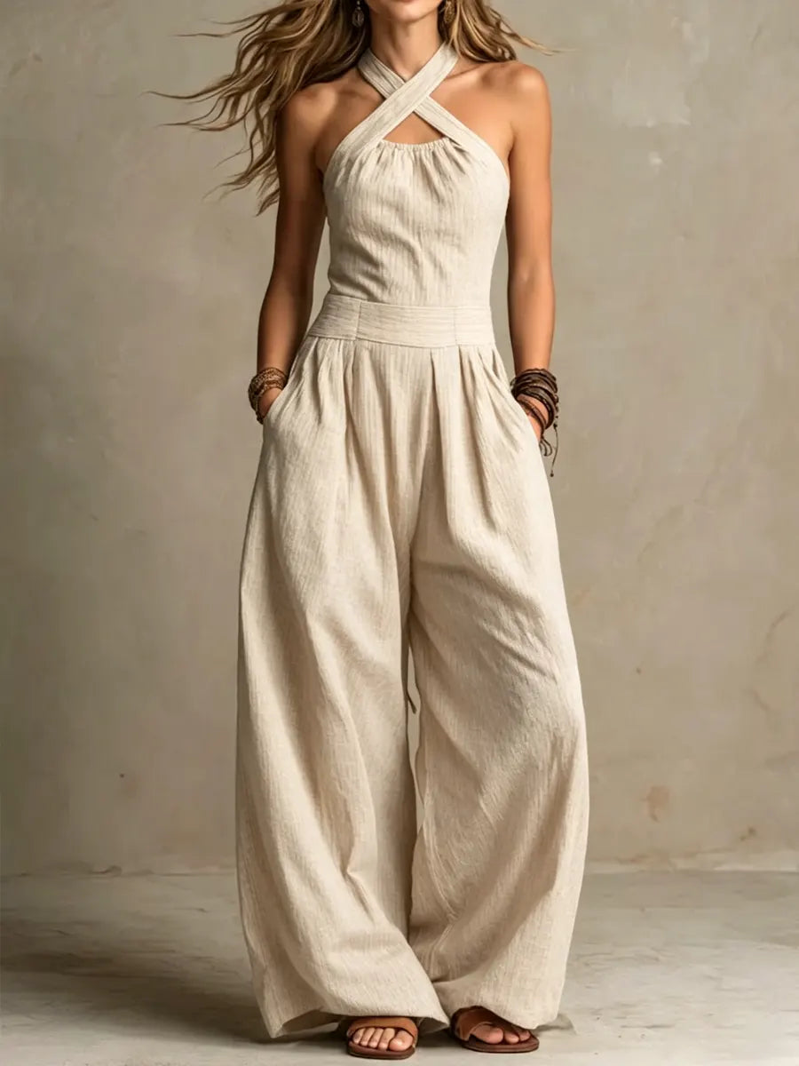 Blanca | Mono Elegante con Escote Cruzado