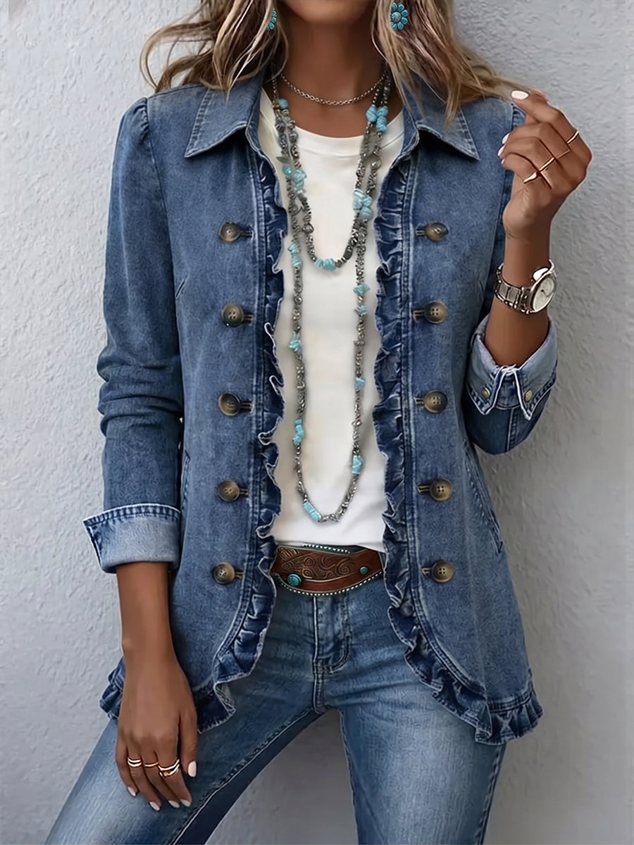 Chaqueta con Volantes Azul