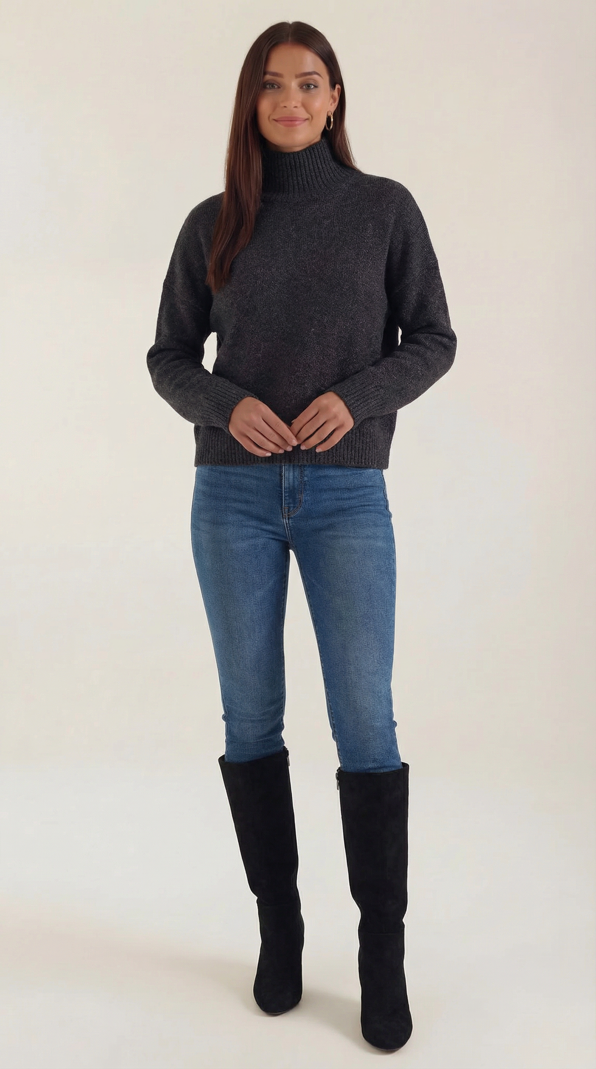Jersey Cuello Alto Andrea de Alma Sotelo — Gris