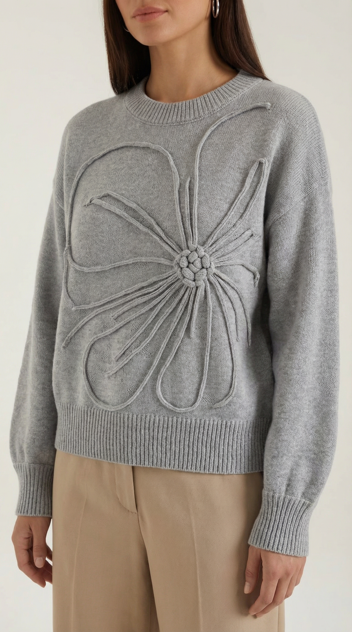 Annie | Jersey de punto con flor en relieve