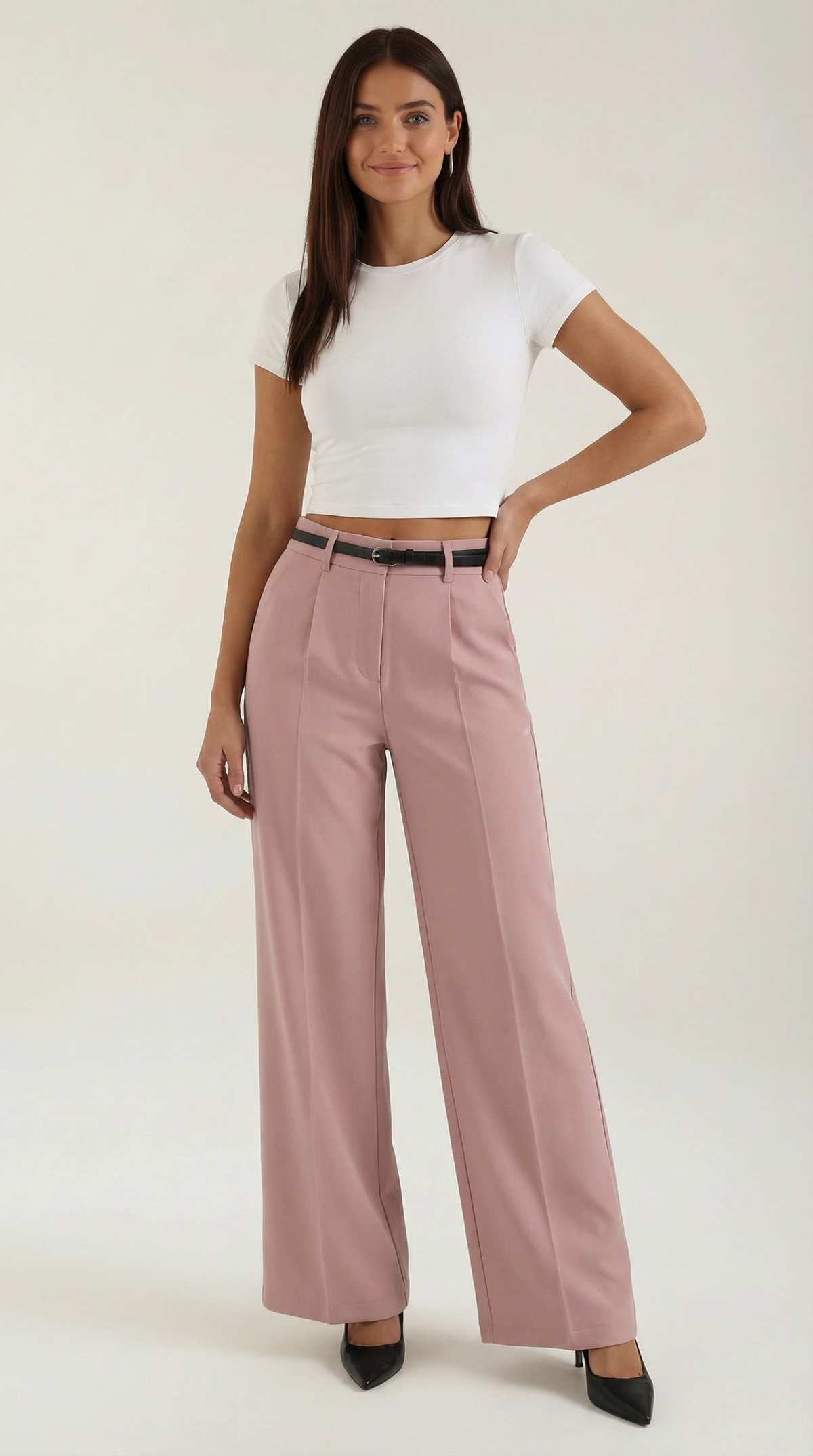 Pantalón Amplio de Tela Bertha de Alma Sotelo — Rosa