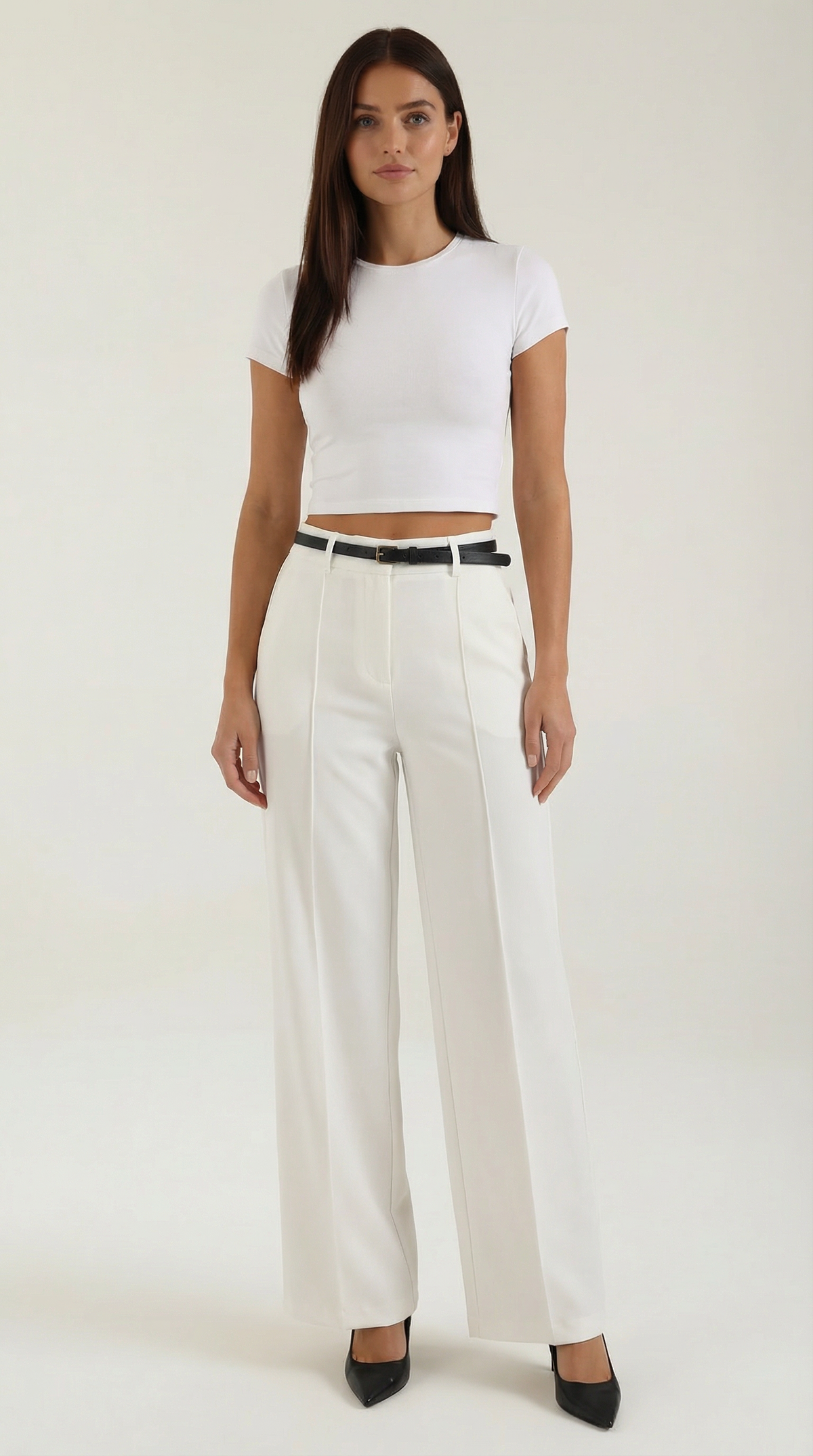 Pantalón Amplio de Tela Bertha de Alma Sotelo — Blanco