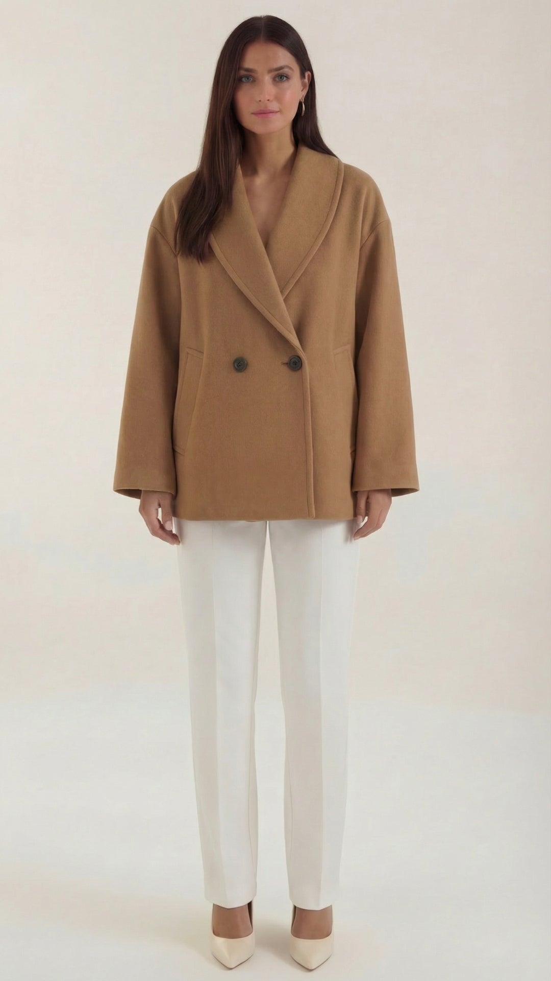 Abrigo Oversize Carolyn de Alma Sotelo — Caqui