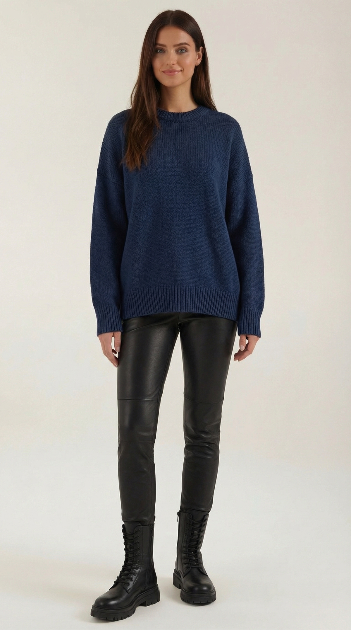 Jersey Oversize de Punto Connie de Alma Sotelo — Azul Marino