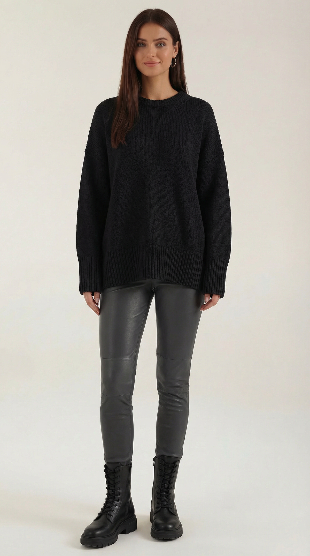 Jersey Oversize de Punto Connie de Alma Sotelo — Negro