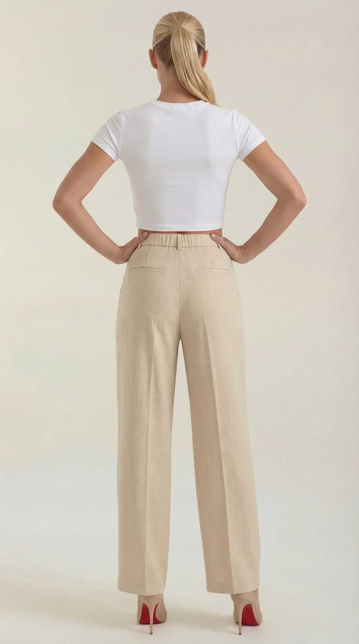 Pantalón Plisado Tiro Alto Courtney de Alma Sotelo — foto 4